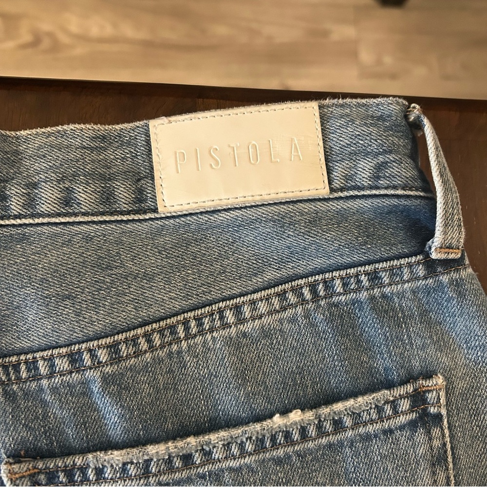 Pistola Eden High Rise Distressed Mom Medium Wash Blue Jeans Size 30 - Picture 13 of 15